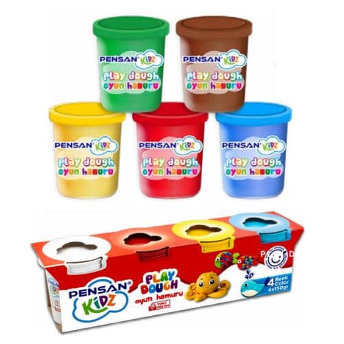 PENSAN Pâte à modeler PLAY DOUGH, 4 Pots