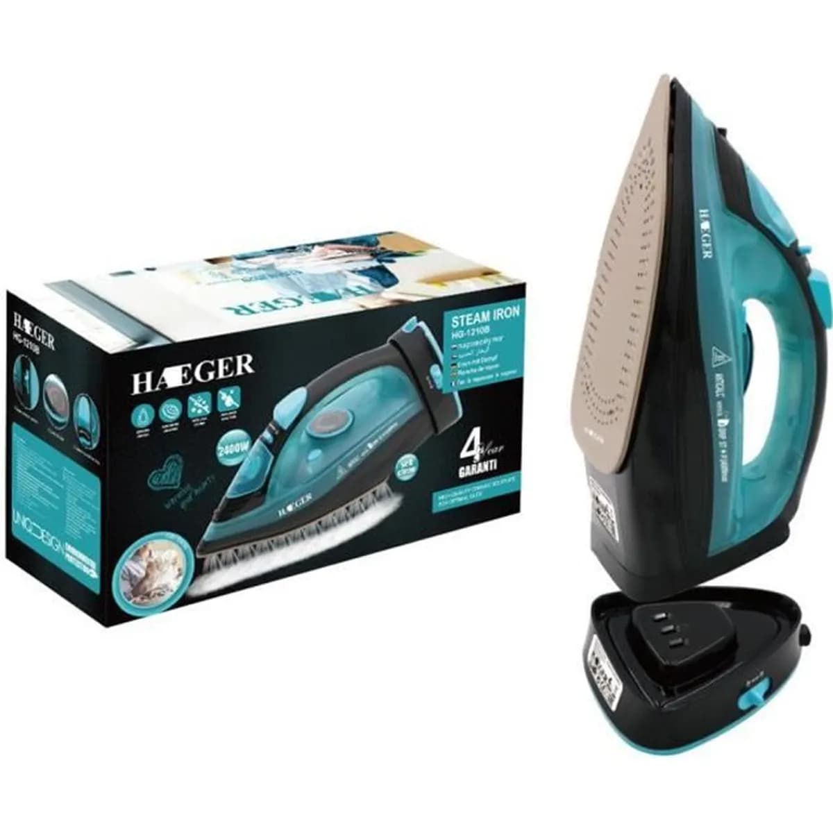 Fer à Repasser Vapeur Céramique sans Fil HAEGER 2400W